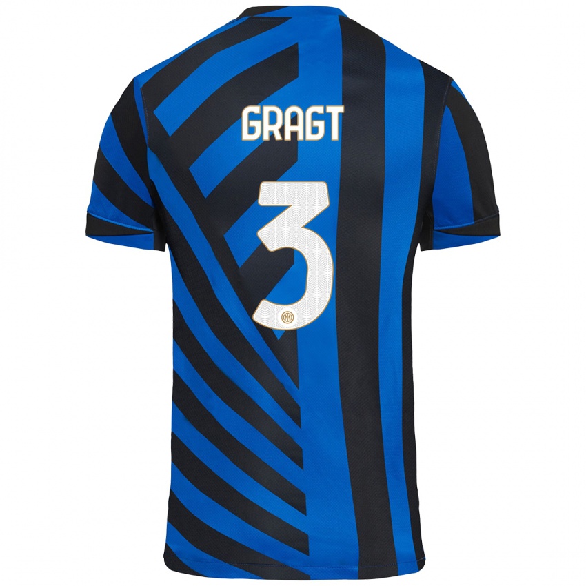 Kinder Stefanie Van Der Gragt #3 Blau Schwarz Heimtrikot Trikot 2024/25 T-Shirt