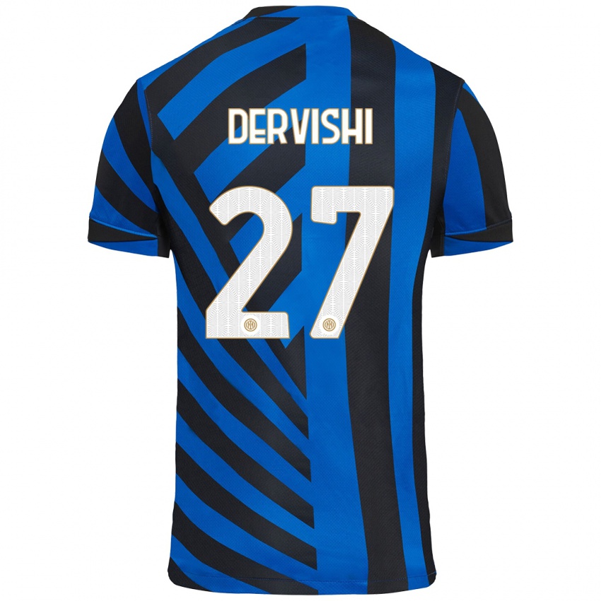 Kinder Kristian Dervishi #27 Blau Schwarz Heimtrikot Trikot 2024/25 T-Shirt