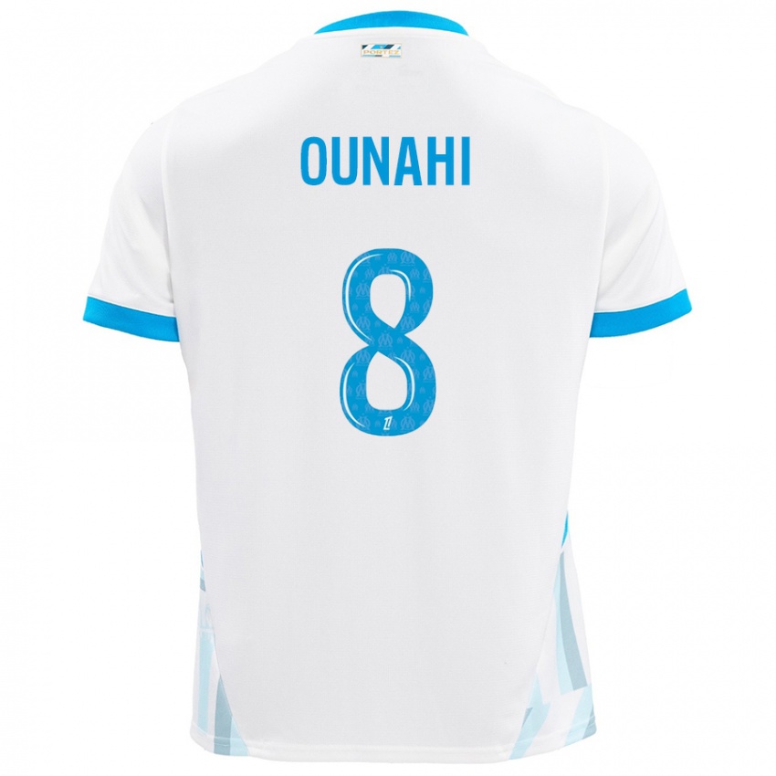 Kinder Azzedine Ounahi #8 Weiß Himmelblau Heimtrikot Trikot 2024/25 T-Shirt