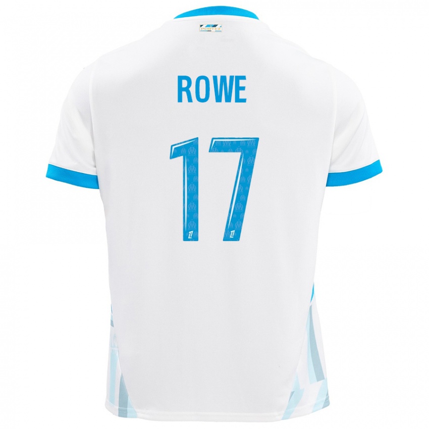 Kinder Jonathan Rowe #17 Weiß Himmelblau Heimtrikot Trikot 2024/25 T-Shirt