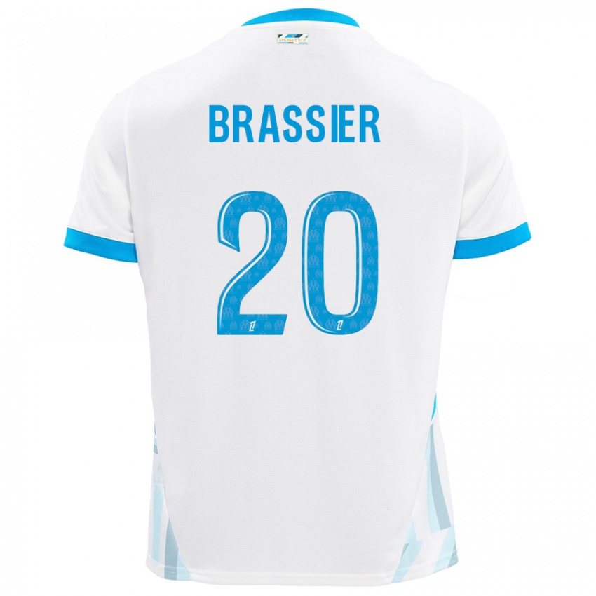 Kinder Lilian Brassier #20 Weiß Himmelblau Heimtrikot Trikot 2024/25 T-Shirt