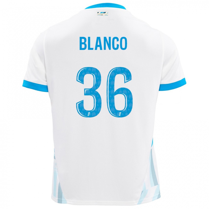 Kinder Ruben Blanco #36 Weiß Himmelblau Heimtrikot Trikot 2024/25 T-Shirt