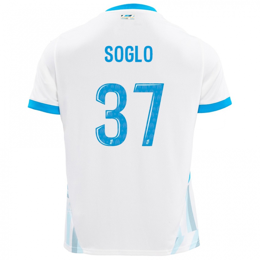 Kinder Emran Soglo #37 Weiß Himmelblau Heimtrikot Trikot 2024/25 T-Shirt