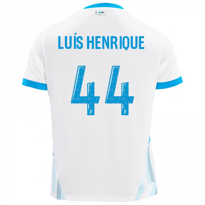 Kinder Luis Henrique #44 Weiß Himmelblau Heimtrikot Trikot 2024/25 T-Shirt