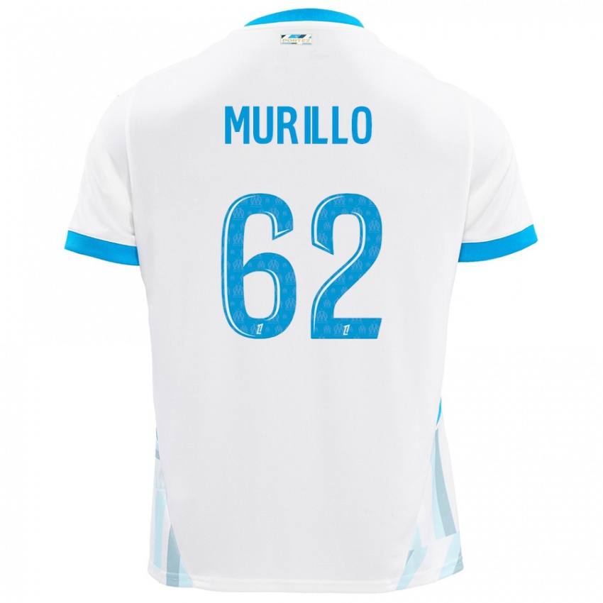 Kinder Amir Murillo #62 Weiß Himmelblau Heimtrikot Trikot 2024/25 T-Shirt