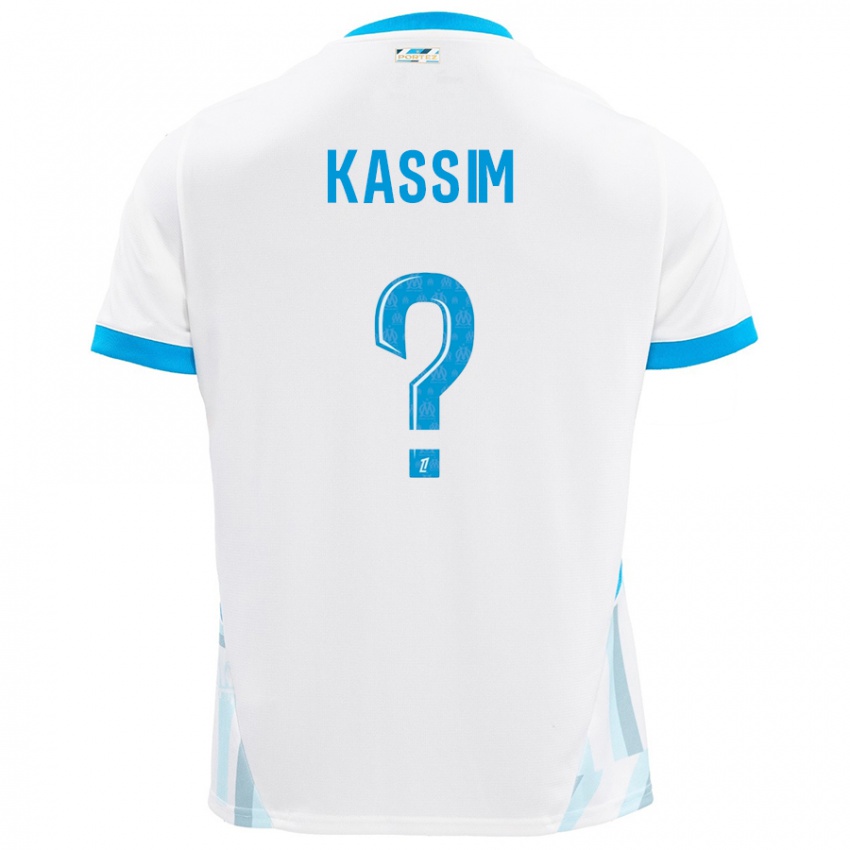 Kinder Kassim Abdallah #0 Weiß Himmelblau Heimtrikot Trikot 2024/25 T-Shirt