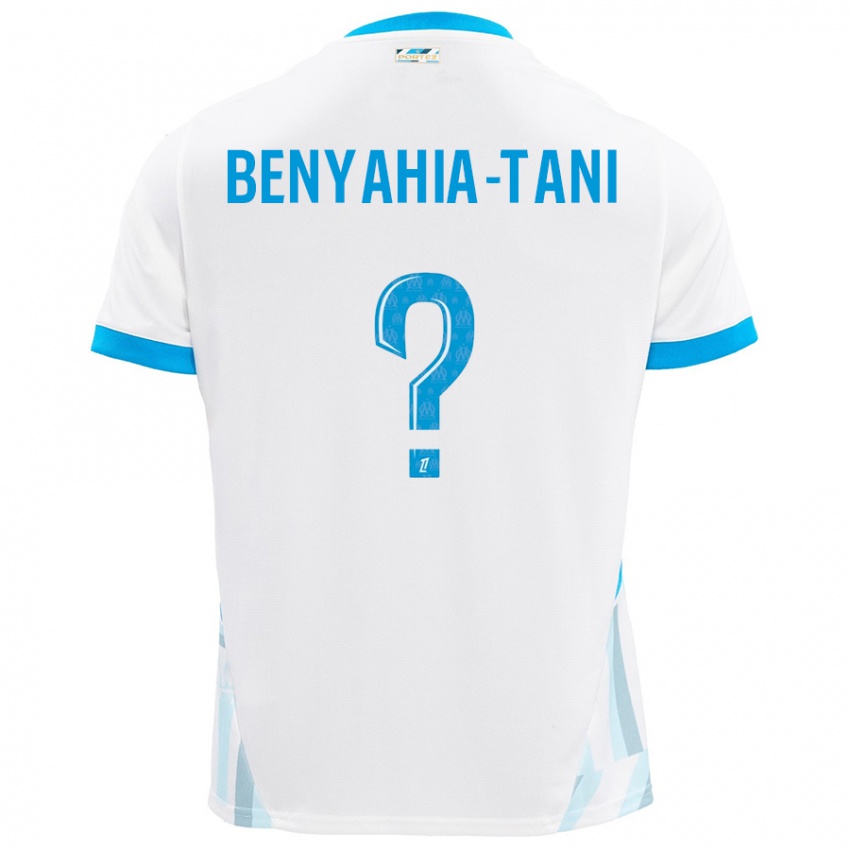 Kinder Aylan Benyahia-Tani #0 Weiß Himmelblau Heimtrikot Trikot 2024/25 T-Shirt