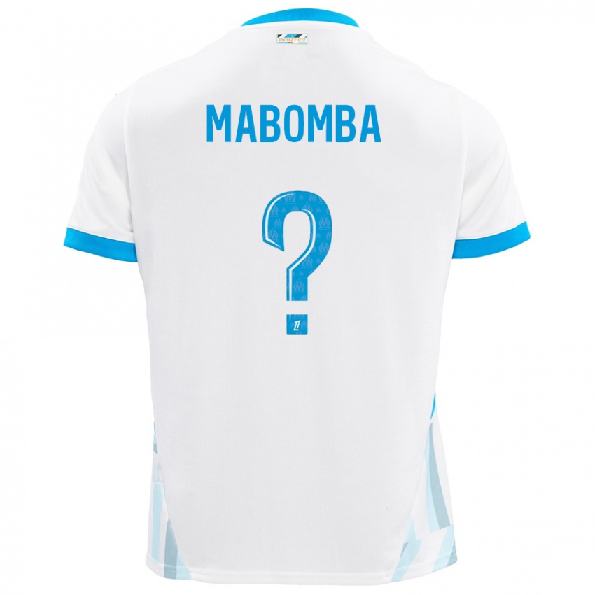 Kinder Daniel Mabomba #0 Weiß Himmelblau Heimtrikot Trikot 2024/25 T-Shirt