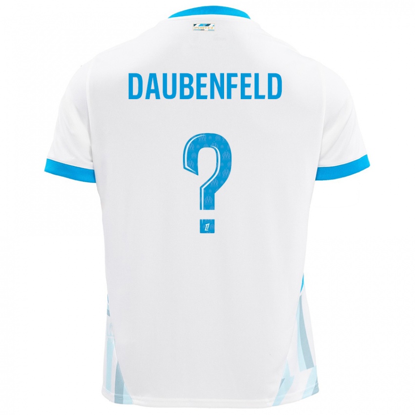 Kinder Lucas Daubenfeld #0 Weiß Himmelblau Heimtrikot Trikot 2024/25 T-Shirt