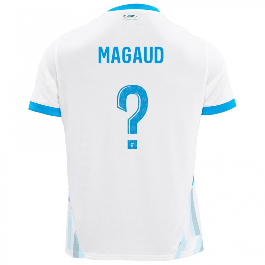 Kinder Kyle Magaud #0 Weiß Himmelblau Heimtrikot Trikot 2024/25 T-Shirt