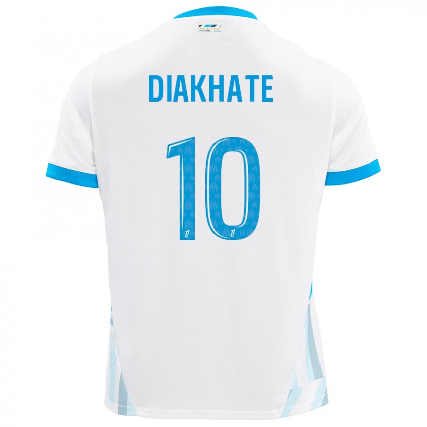 Kinder Ndeye Awa Diakhaté #10 Weiß Himmelblau Heimtrikot Trikot 2024/25 T-Shirt