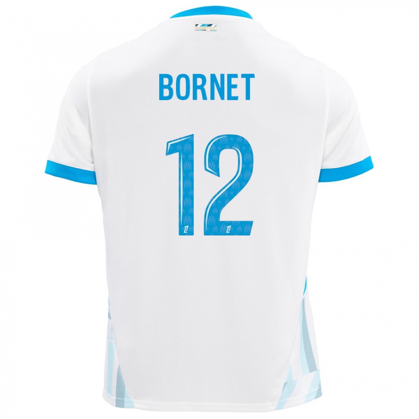 Kinder Camille Bornet #12 Weiß Himmelblau Heimtrikot Trikot 2024/25 T-Shirt