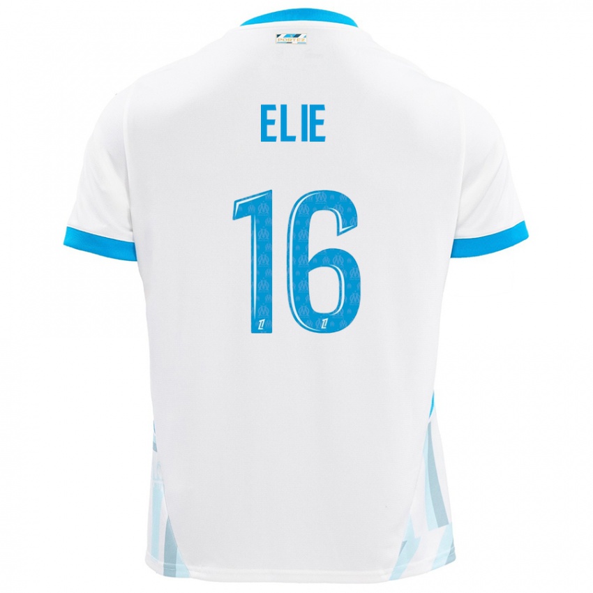 Kinder Anaïs Elie #16 Weiß Himmelblau Heimtrikot Trikot 2024/25 T-Shirt