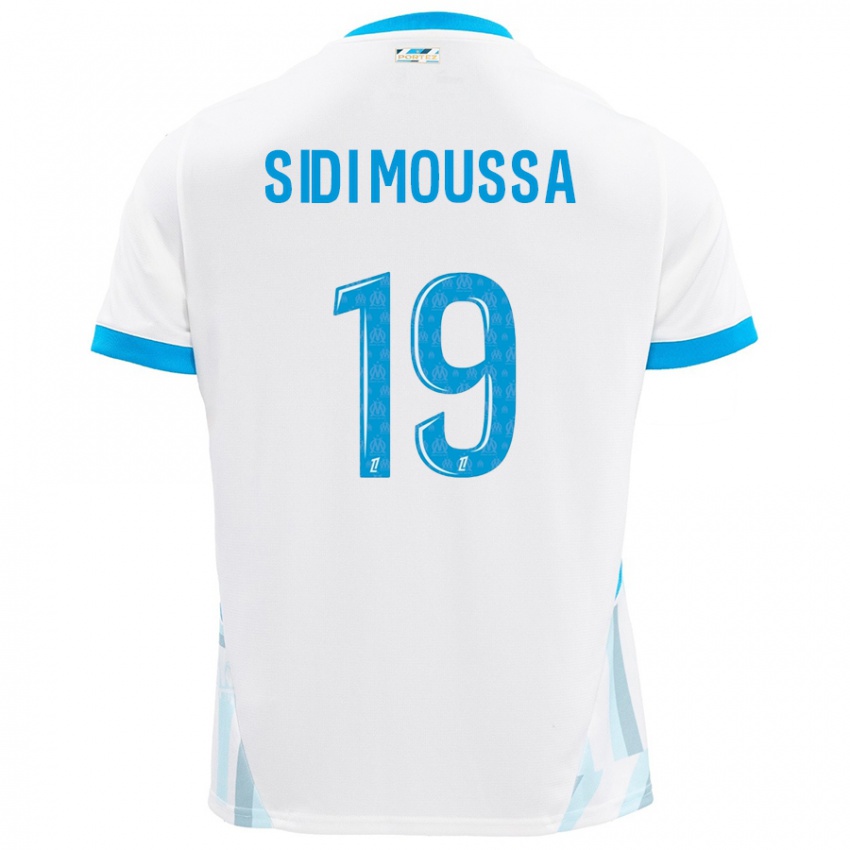 Kinder Salima Sidi Moussa #19 Weiß Himmelblau Heimtrikot Trikot 2024/25 T-Shirt