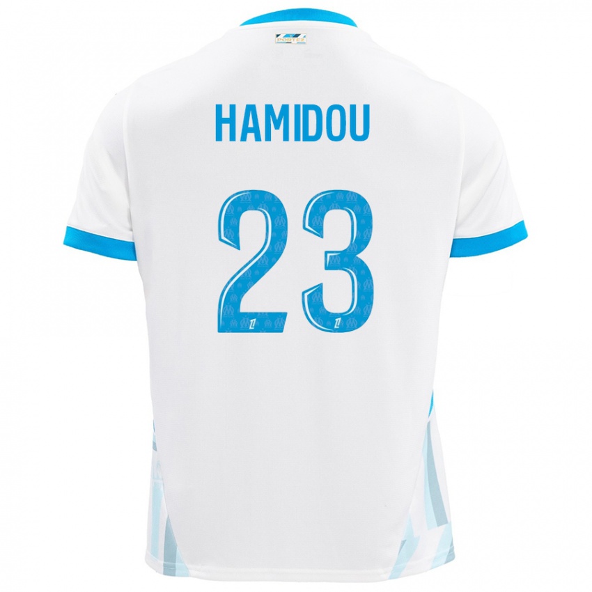 Kinder Jamila Hamidou #23 Weiß Himmelblau Heimtrikot Trikot 2024/25 T-Shirt