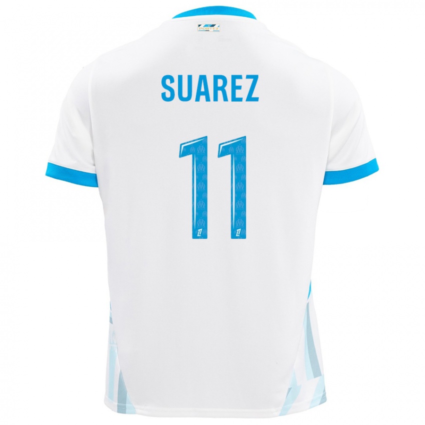 Kinder Luis Suarez #11 Weiß Himmelblau Heimtrikot Trikot 2024/25 T-Shirt