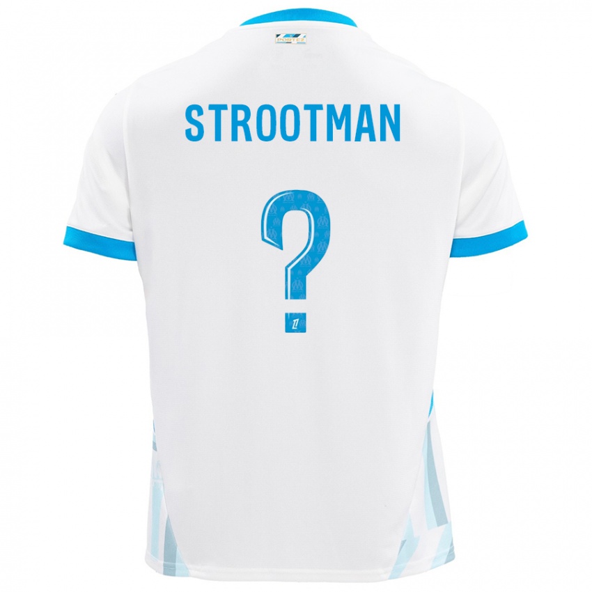 Kinder Kevin Strootman #0 Weiß Himmelblau Heimtrikot Trikot 2024/25 T-Shirt