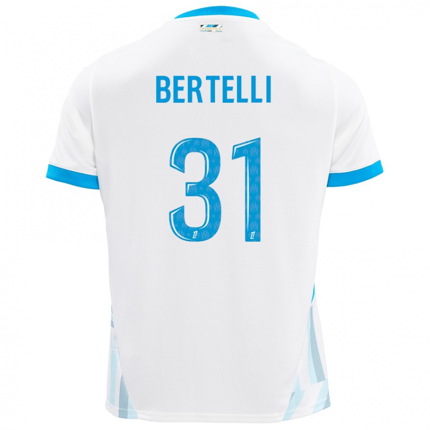 Kinder Ugo Bertelli #31 Weiß Himmelblau Heimtrikot Trikot 2024/25 T-Shirt