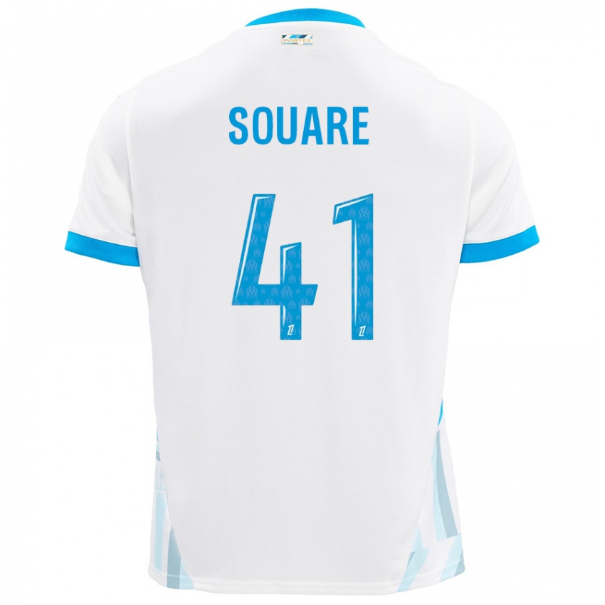 Kinder Cheick Souare #41 Weiß Himmelblau Heimtrikot Trikot 2024/25 T-Shirt