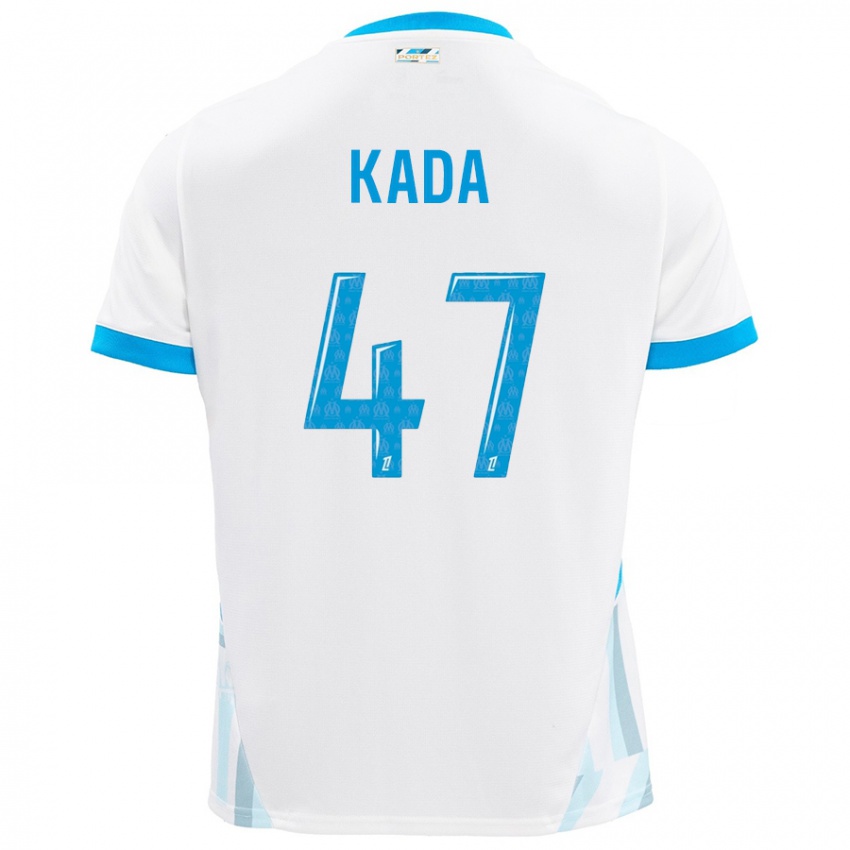 Kinder Joakim Kada #47 Weiß Himmelblau Heimtrikot Trikot 2024/25 T-Shirt