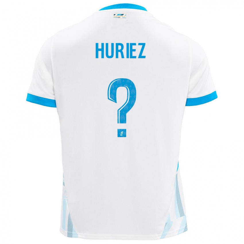 Kinder Evan Huriez #0 Weiß Himmelblau Heimtrikot Trikot 2024/25 T-Shirt