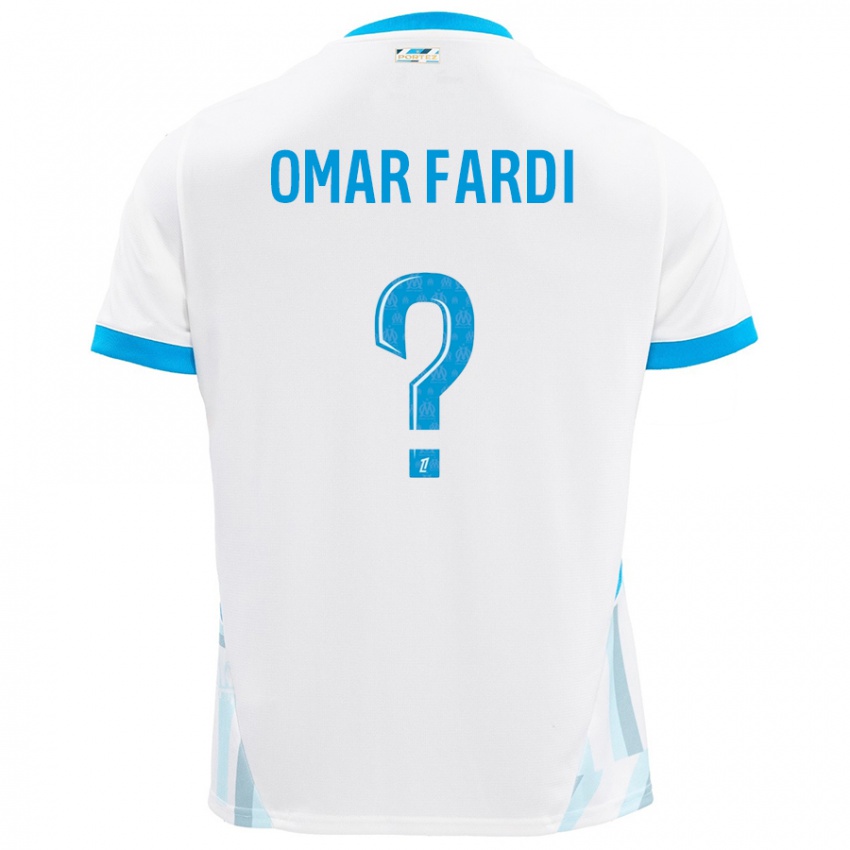 Kinder El Omar Fardi #0 Weiß Himmelblau Heimtrikot Trikot 2024/25 T-Shirt