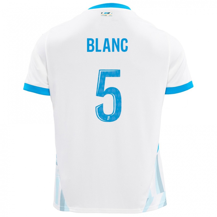 Kinder Amandine Blanc #5 Weiß Himmelblau Heimtrikot Trikot 2024/25 T-Shirt