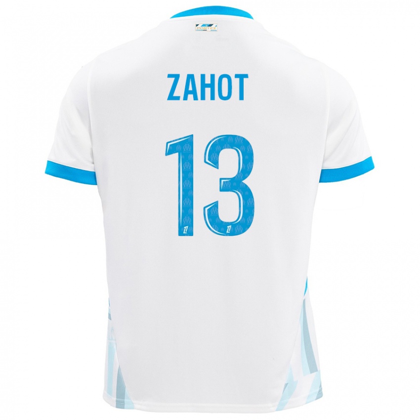 Kinder Sarah Zahot #13 Weiß Himmelblau Heimtrikot Trikot 2024/25 T-Shirt