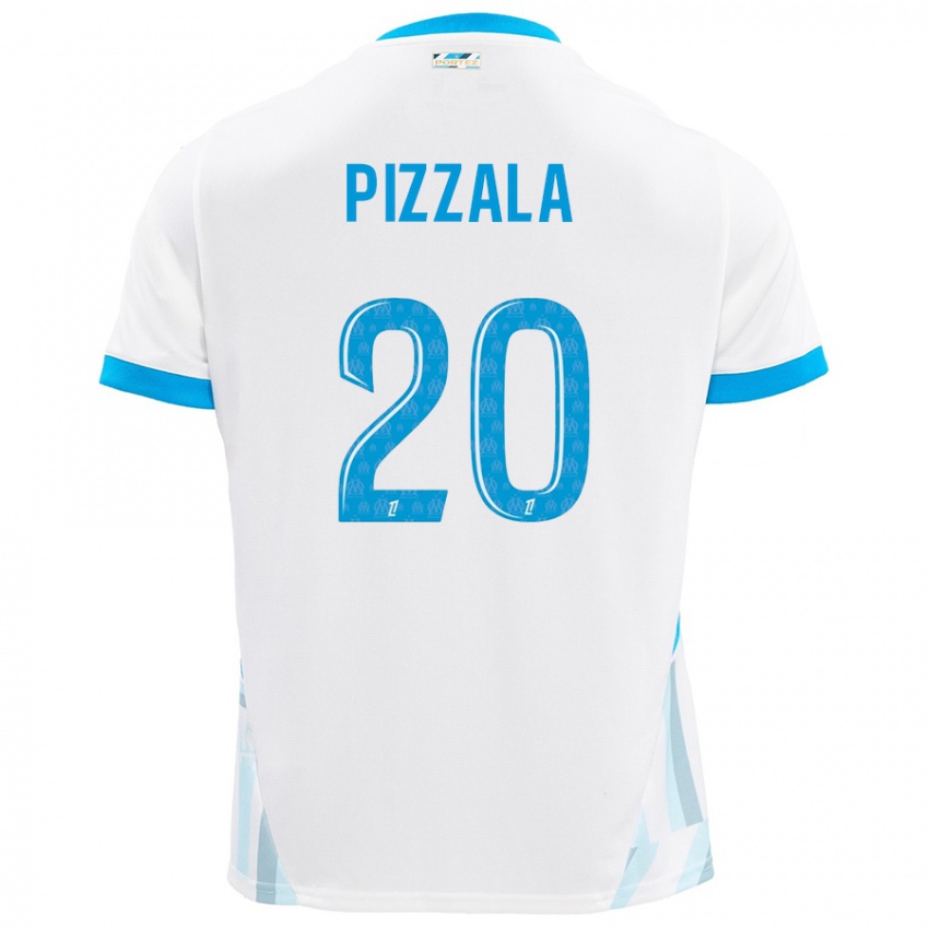 Kinder Caroline Pizzala #20 Weiß Himmelblau Heimtrikot Trikot 2024/25 T-Shirt