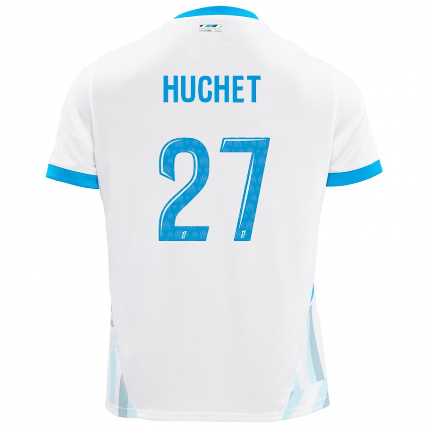 Kinder Sarah Huchet #27 Weiß Himmelblau Heimtrikot Trikot 2024/25 T-Shirt