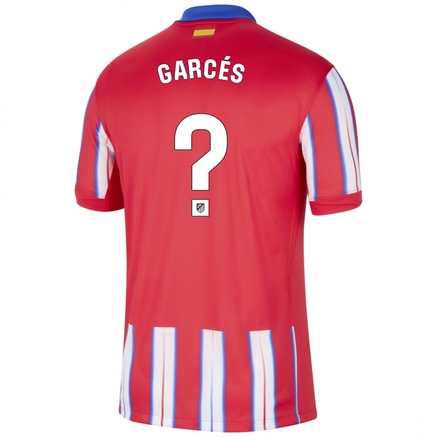 Kinder Borja Garcés #0 Rot Weiß Blau Heimtrikot Trikot 2024/25 T-Shirt