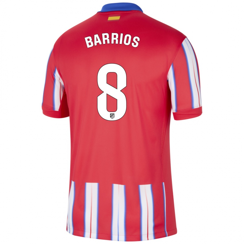 Kinder Pablo Barrios #8 Rot Weiß Blau Heimtrikot Trikot 2024/25 T-Shirt