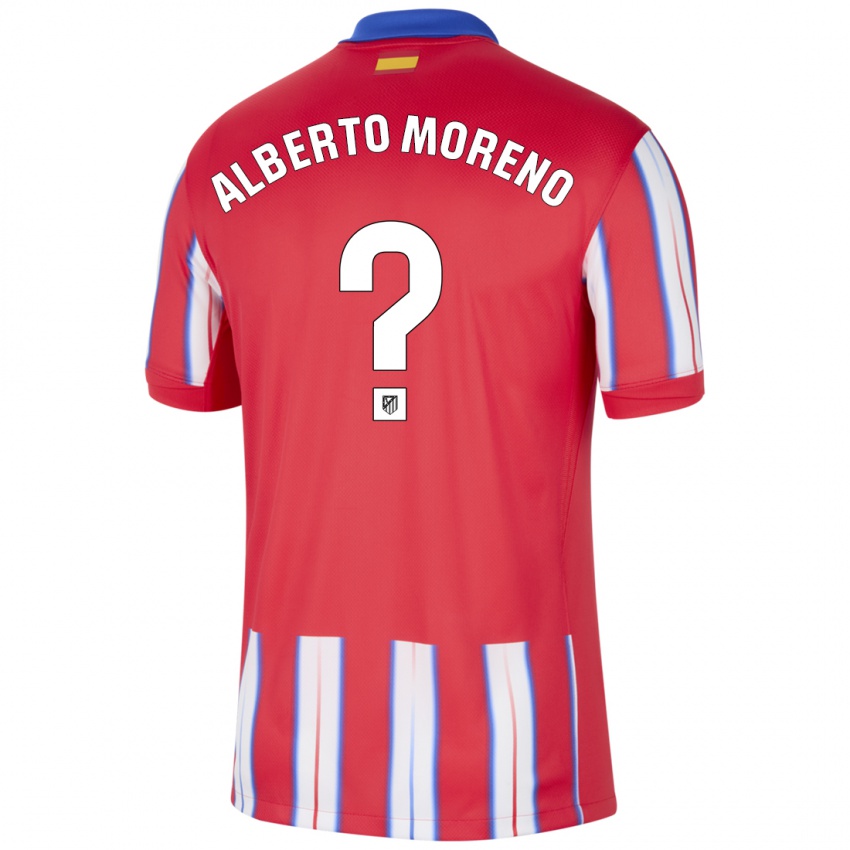 Kinder Alberto Moreno #0 Rot Weiß Blau Heimtrikot Trikot 2024/25 T-Shirt