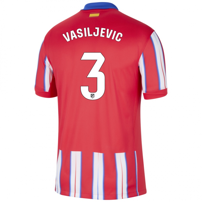 Kinder Ivan Vasiljevic #3 Rot Weiß Blau Heimtrikot Trikot 2024/25 T-Shirt