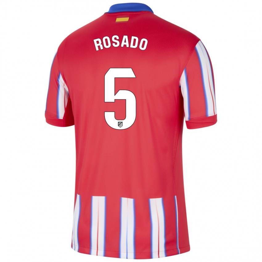 Kinder Diego Rosado #5 Rot Weiß Blau Heimtrikot Trikot 2024/25 T-Shirt