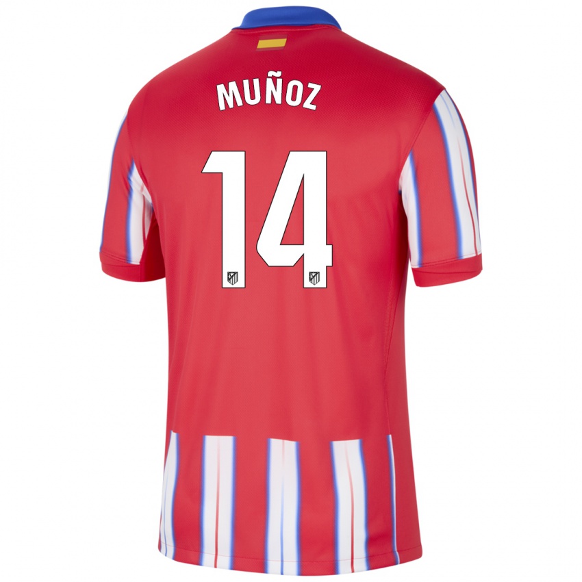 Kinder David Muñoz #14 Rot Weiß Blau Heimtrikot Trikot 2024/25 T-Shirt