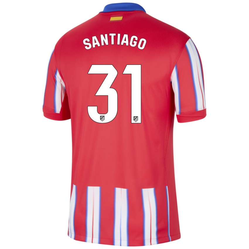 Kinder Abraham Santiago #31 Rot Weiß Blau Heimtrikot Trikot 2024/25 T-Shirt