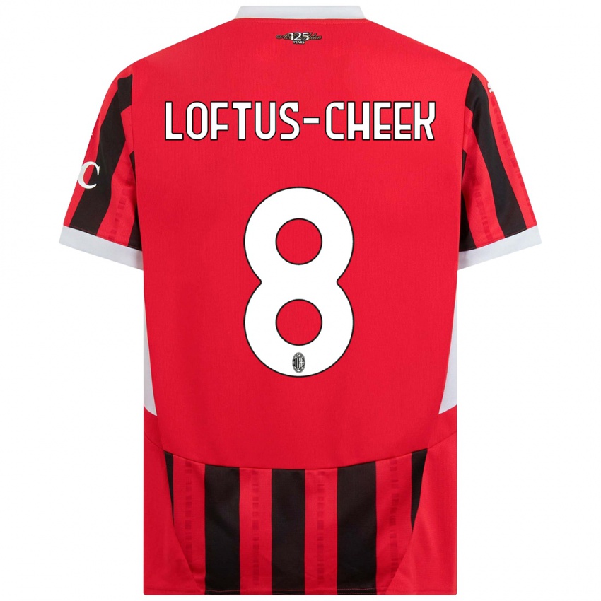 Kinder Ruben Loftus-Cheek #8 Rot Schwarz Heimtrikot Trikot 2024/25 T-Shirt