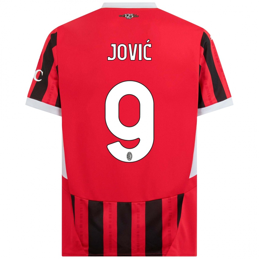 Kinder Luka Jovic #9 Rot Schwarz Heimtrikot Trikot 2024/25 T-Shirt