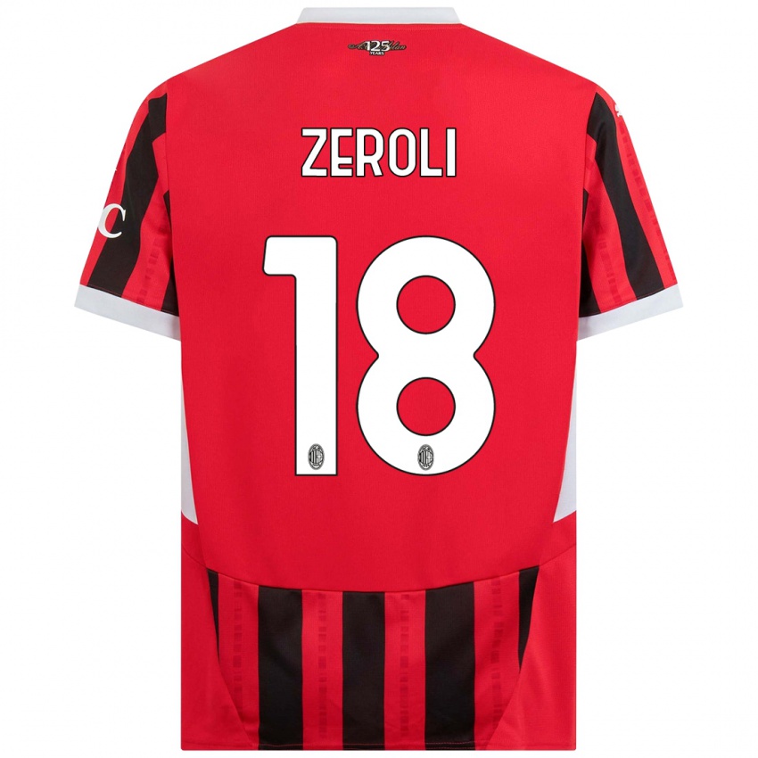 Kinder Kevin Zeroli #18 Rot Schwarz Heimtrikot Trikot 2024/25 T-Shirt