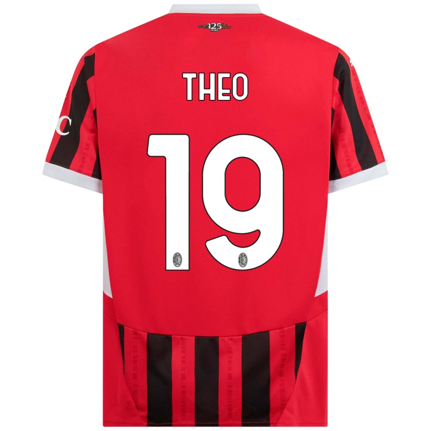 Kinder Theo Hernandez #19 Rot Schwarz Heimtrikot Trikot 2024/25 T-Shirt