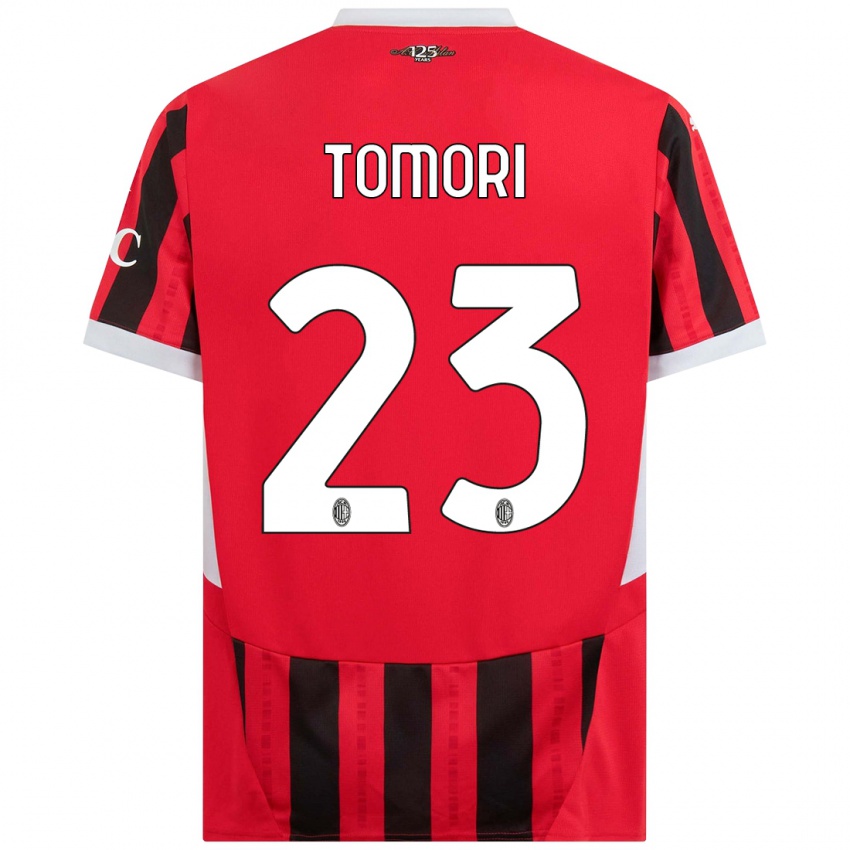 Kinder Fikayo Tomori #23 Rot Schwarz Heimtrikot Trikot 2024/25 T-Shirt