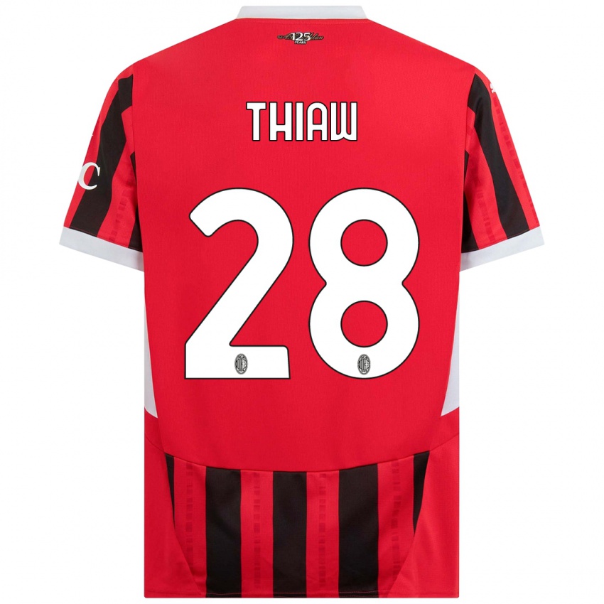 Kinder Malick Thiaw #28 Rot Schwarz Heimtrikot Trikot 2024/25 T-Shirt