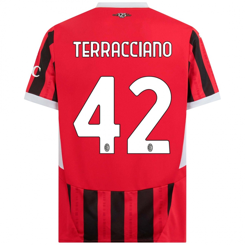 Kinder Filippo Terracciano #42 Rot Schwarz Heimtrikot Trikot 2024/25 T-Shirt