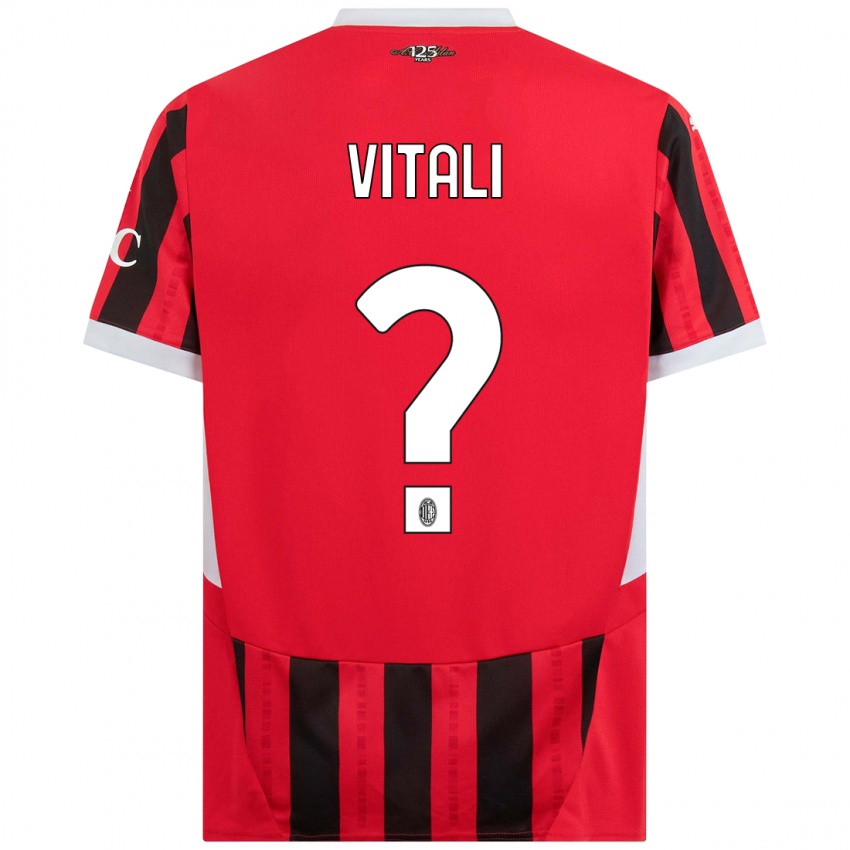 Kinder Michael Vitali #0 Rot Schwarz Heimtrikot Trikot 2024/25 T-Shirt