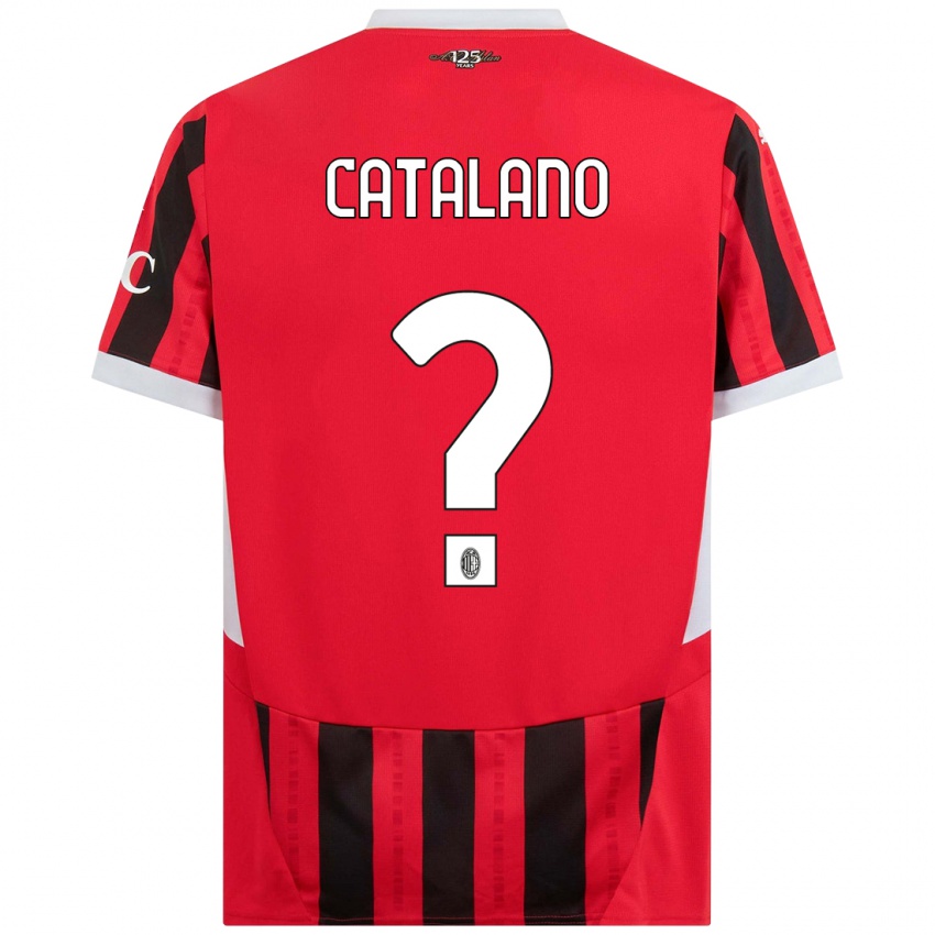 Kinder Alessio Catalano #0 Rot Schwarz Heimtrikot Trikot 2024/25 T-Shirt