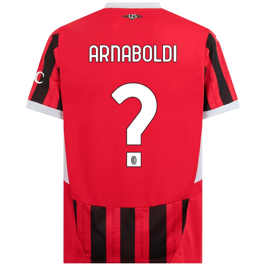 Kinder Pietro Arnaboldi #0 Rot Schwarz Heimtrikot Trikot 2024/25 T-Shirt