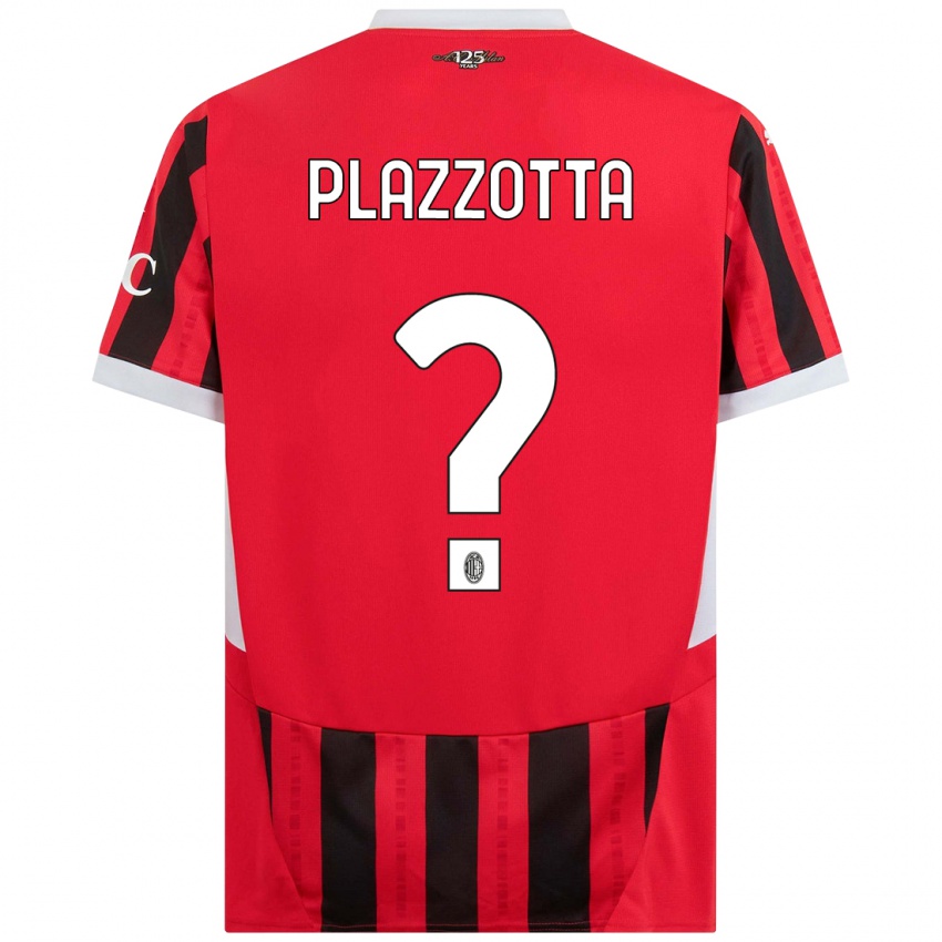 Kinder Filippo Plazzotta #0 Rot Schwarz Heimtrikot Trikot 2024/25 T-Shirt