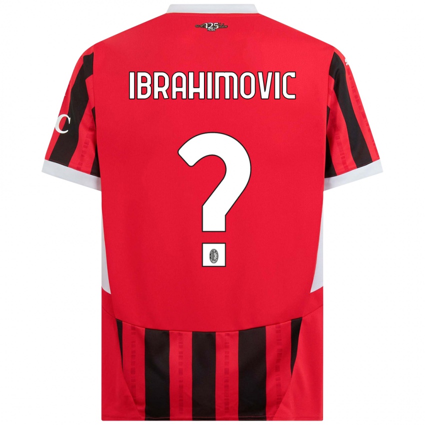 Kinder Vincent Ibrahimovic #0 Rot Schwarz Heimtrikot Trikot 2024/25 T-Shirt