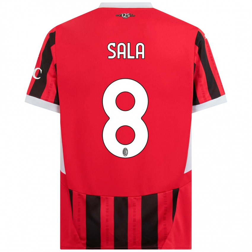 Kinder Emanuele Sala #8 Rot Schwarz Heimtrikot Trikot 2024/25 T-Shirt